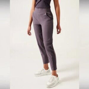 NWT Athleta sz 0 Brooklyn Ankle Pant Dusty Purple Grey Joggers Stretch Fitted